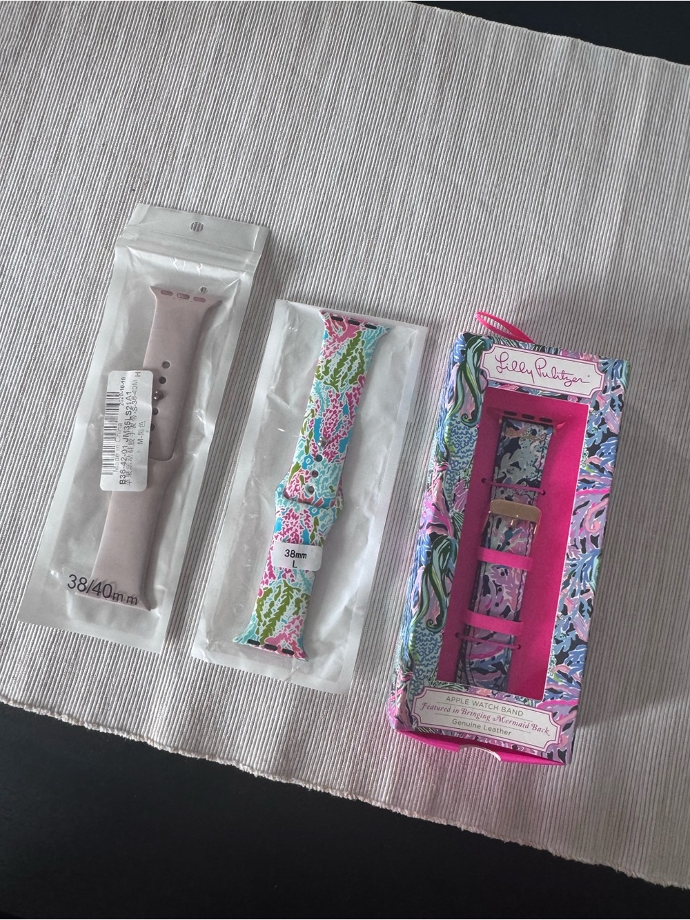 Lilly Pulitzer Pink and Multicolor Apple Watch Bands - Floral Prints, lot, NWT